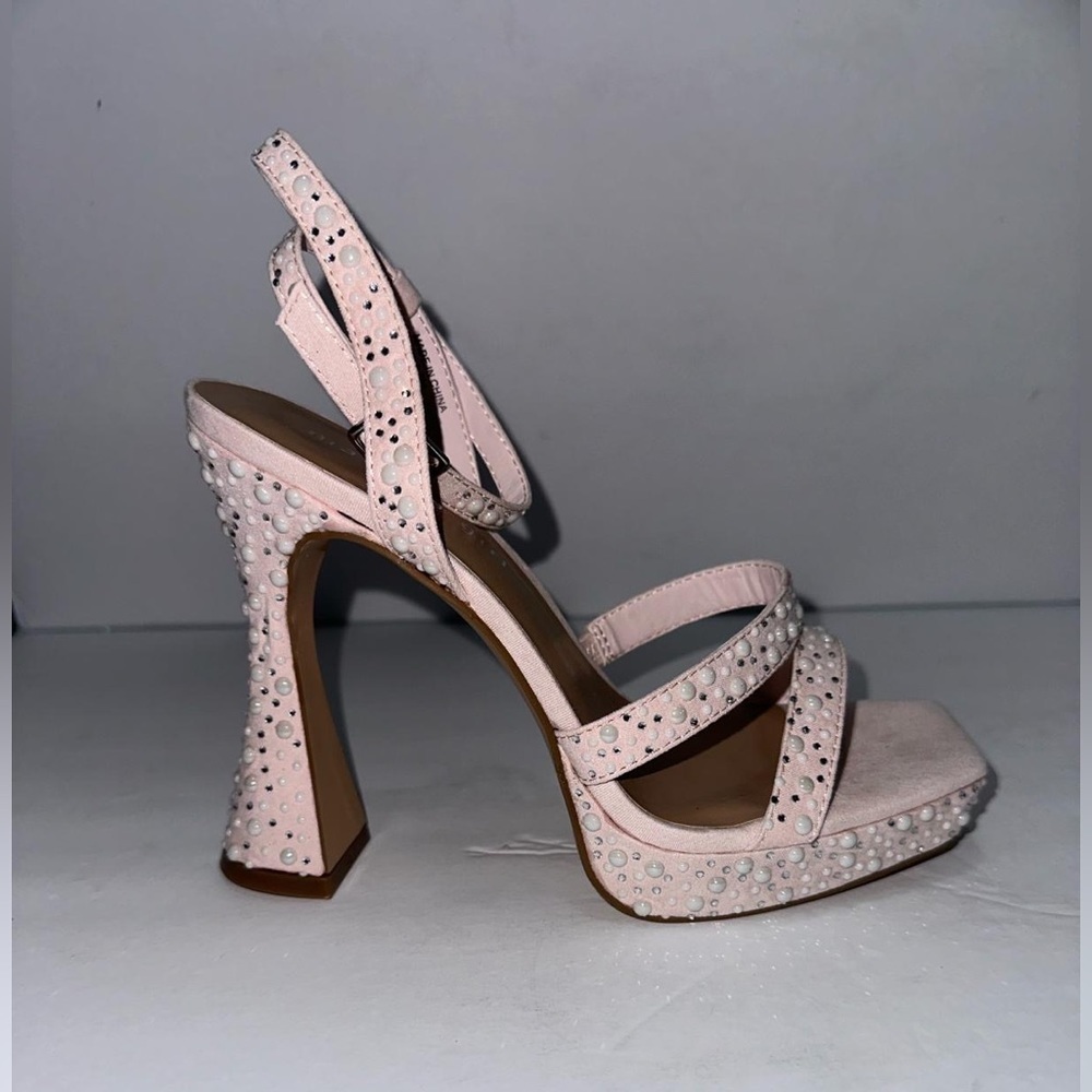 Madden Girl Zanee Heels 8.5 M Petal Pink Platform Sandals Wedding Guest Dressy - Picture 8 of 9
